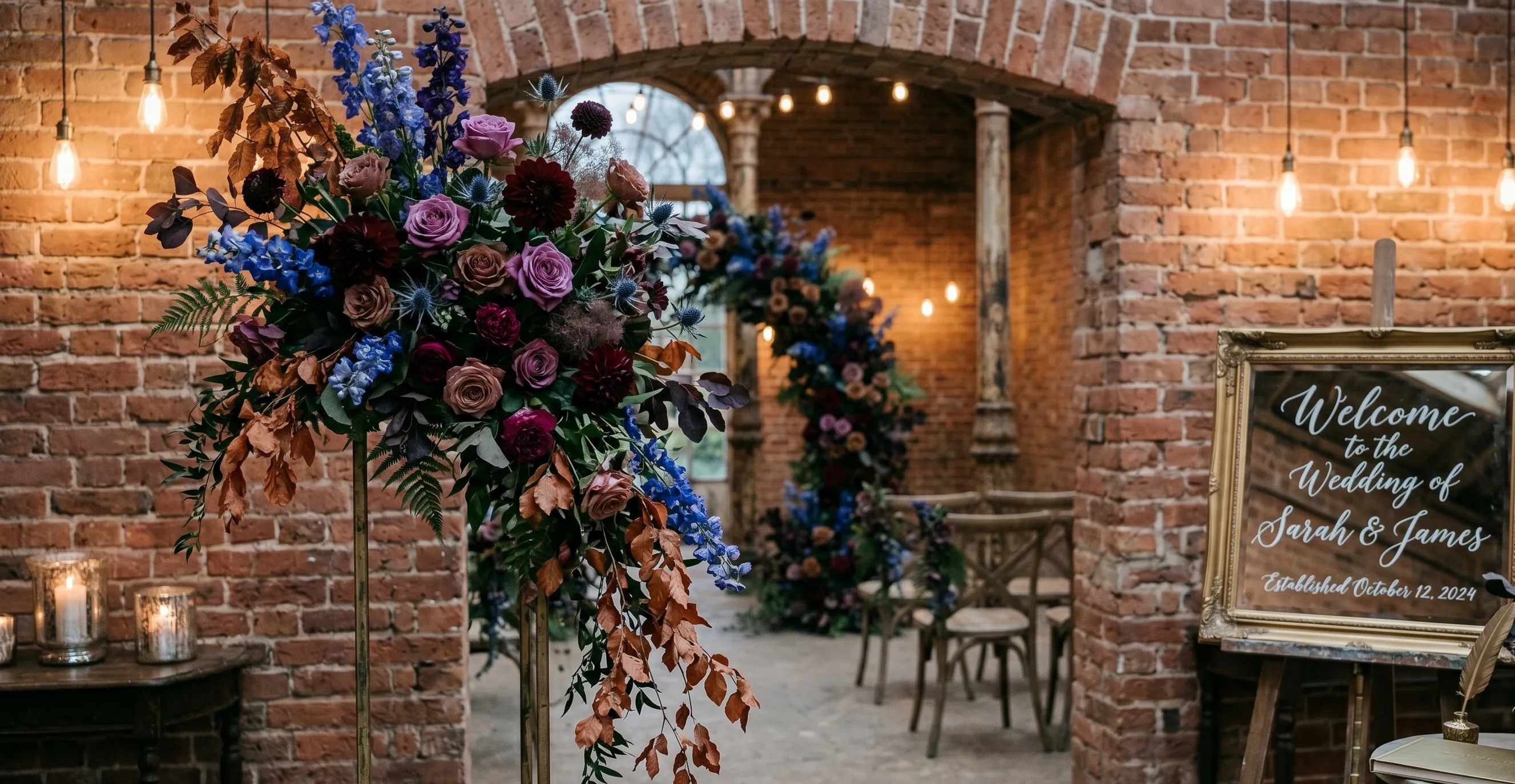 Wedding reception table flowers